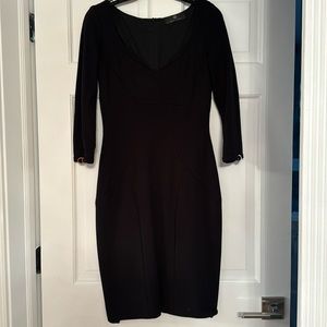 Rena Lange Black V-Neck Dress, Size 6 (US)